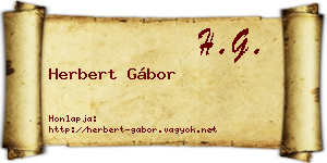 Herbert Gábor névjegykártya